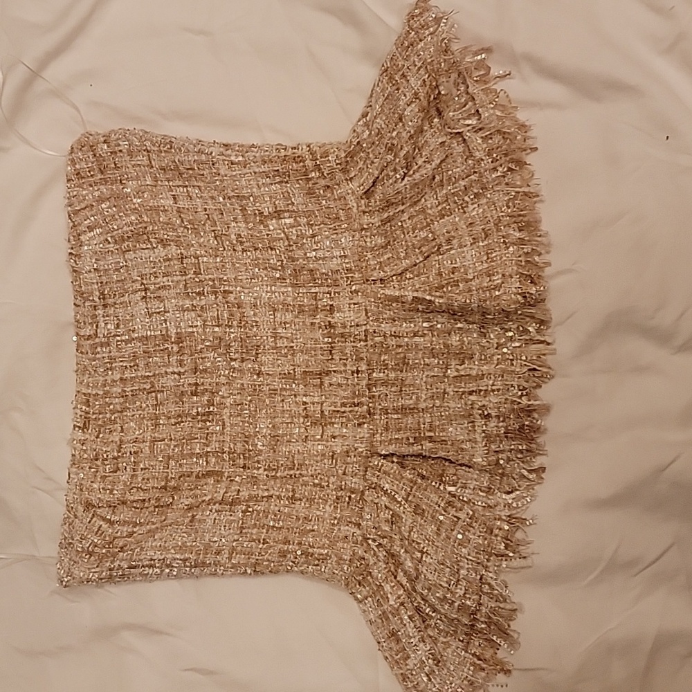 NWOT Strapless Textured Peplum Blouse Size Medium